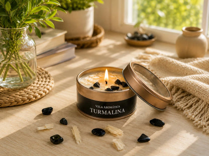 VELA AROMANZA ORGANICA CON CRISTALES X1