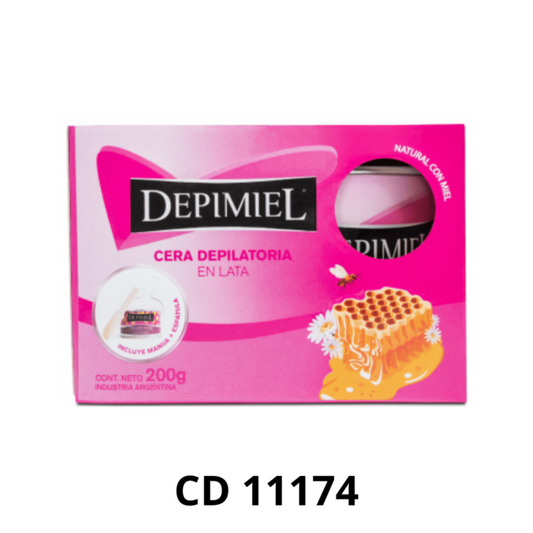 CERA DEPILATORIA DE MIEL X200G + MANIJA + ESPATULA DEPIMIEL