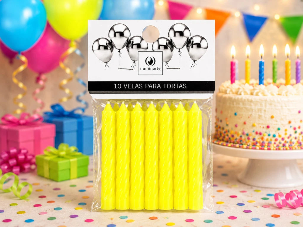 Velas de Cumpleaños: Pack de 10 unidades 8,5x1 cm