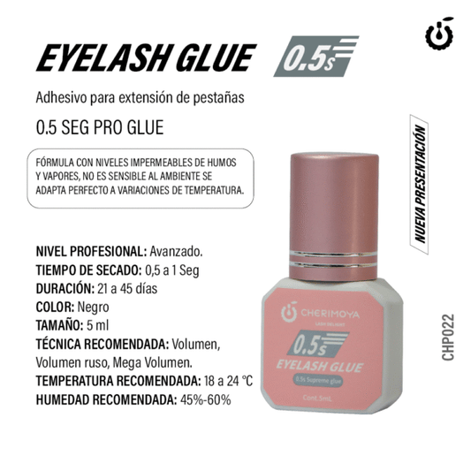 PEGAMENTO Adhesivo para extensión de pestaña 5ml Supreme Glue 0.5s