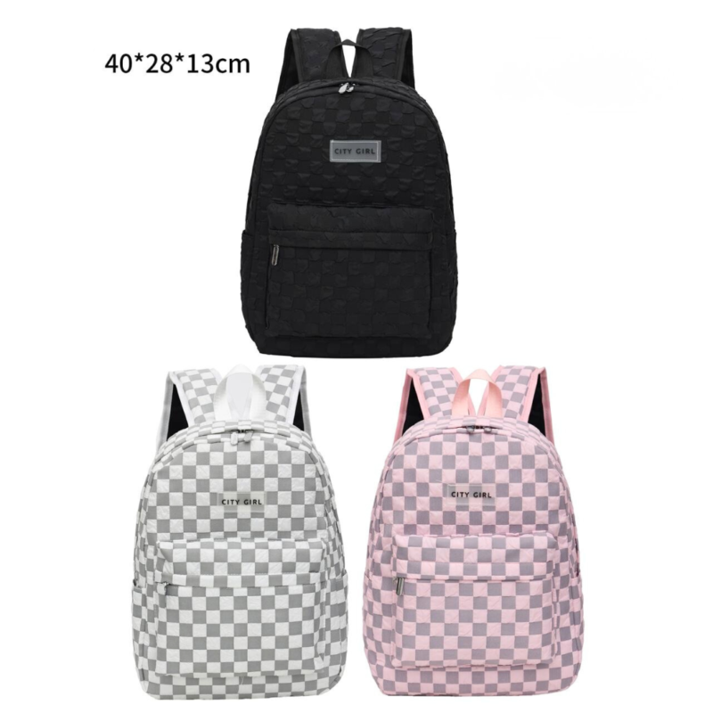 MOCHILA A CUADROS ** SOLO ROSA ** CITY GIRL