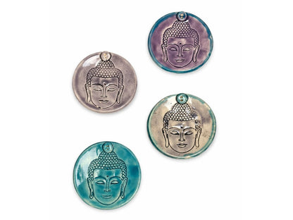 PORTA SAHUMERIO ESMALTADO BUDA ZEN MARMOLADO 9CM