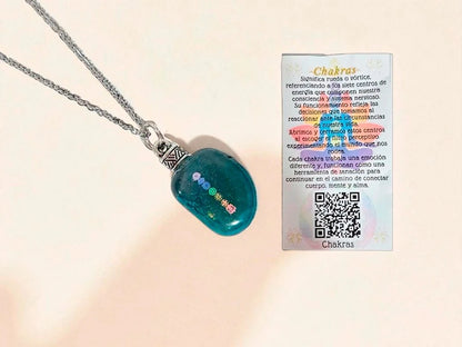 Blister Dije Piedra Grabada 7 Chakras Rolada