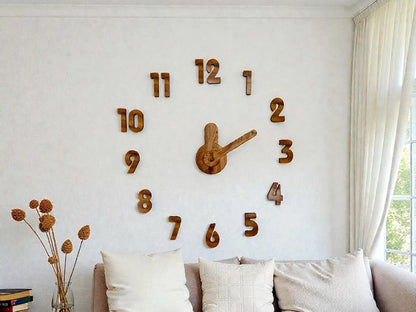 RELOJ AUTOADHESIVO SIMIL MADERA 60 CM