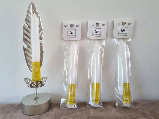 Vela para bautismo 2,2 cm: símbolo de fe y pureza