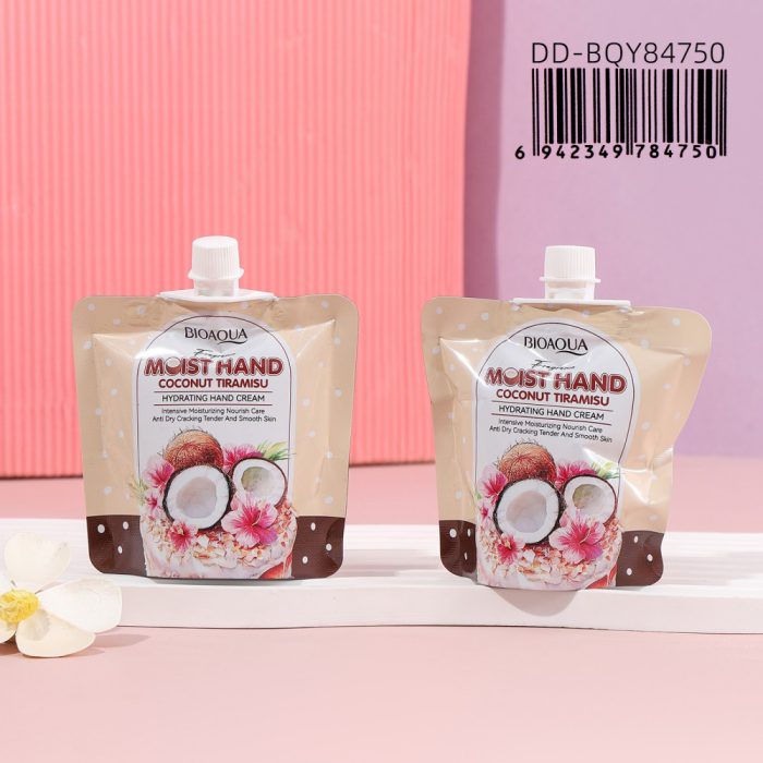 Crema para manos hidratante de coco y tiramisú (formato sachet) BIOAQUA