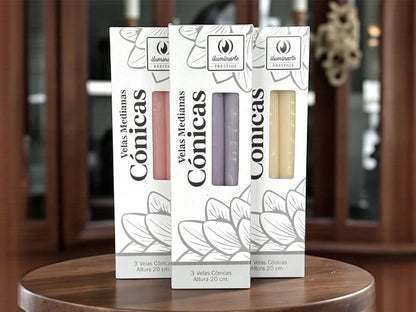 Velas medianas cónicas 20cm