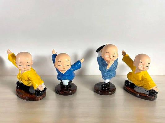 Monjes de la Suerte Parados x 4 Resina 6cm