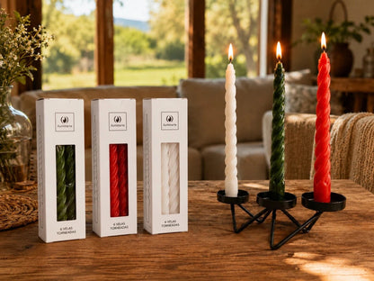 Velas torneadas de 20 cm: caja x 6 unidades