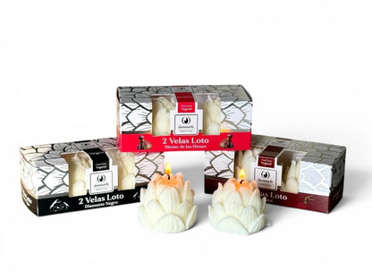 VELA AROMATICA CERA VEGETAL LOTO X 2 - X1