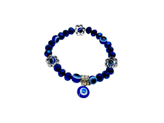PULSERA OJO TURCO FLORES CALADAS
