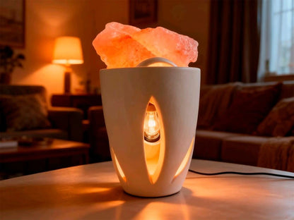 Lámpara de Sal Vaso Bombe Calado 10x8cm