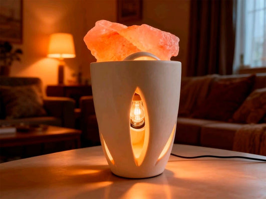 Lámpara de Sal Vaso Bombe Calado 10x8cm