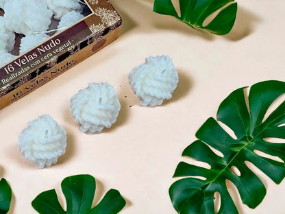 Velas Nudo de Cera Vegetal x 16