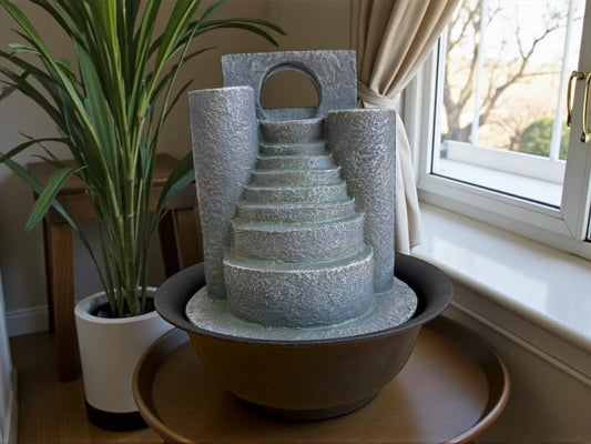 FUENTE DE AGUA CON PORTA VELAS 24CM