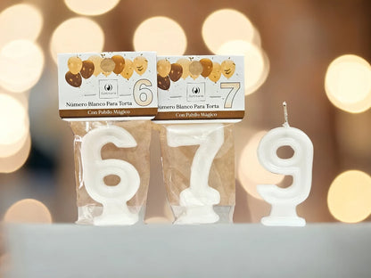Vela de Cotillón Número Blanco x 1 en Bolsa