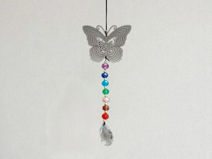 COLGANTE MOVIL GIRATORIO MARIPOSA 7 CHAKRAS 37CM