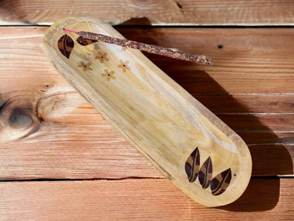 Porta Sahumerios Doble Madera Rústico