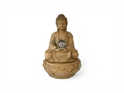 Fuente Buda sobre loto 30 cm
