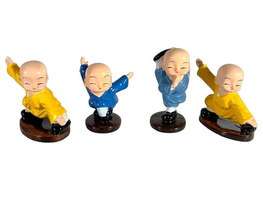 Monjes de la Suerte Parados x 4 Resina 6cm