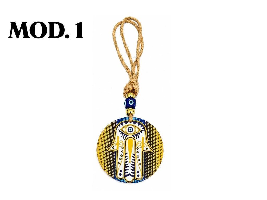 COLGANTE OJO TURCO LINEA GOLD HILO YUTE 24CM