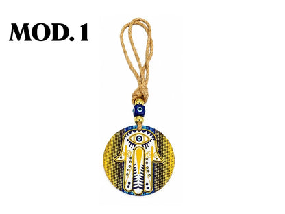 COLGANTE OJO TURCO LINEA GOLD HILO YUTE 24CM