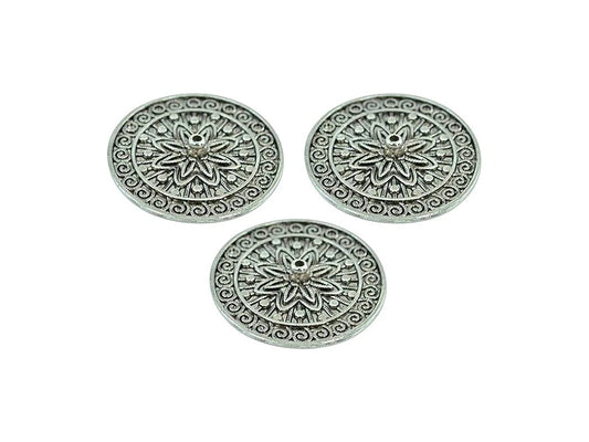 Porta Sahumador Mandala Flor de Loto Metal Plata