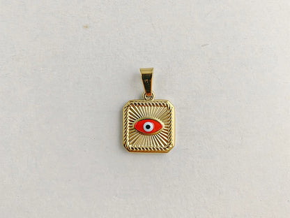 Dije de acero dorado triangular/cuadrado