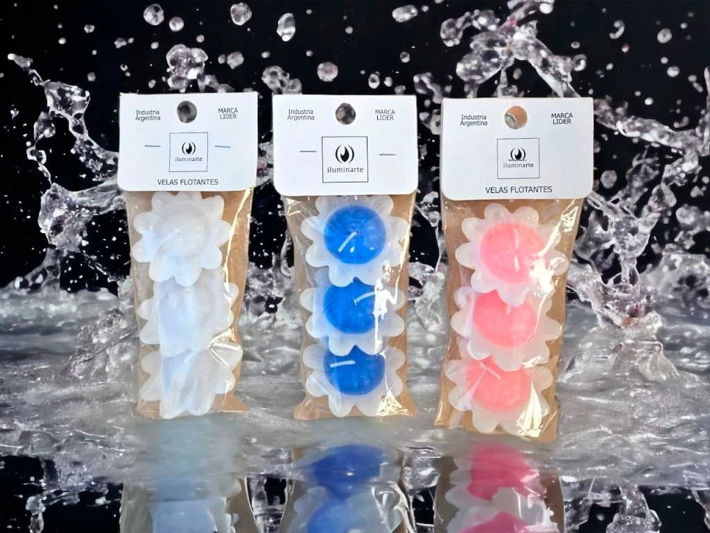 Vela Flotante x 3 velas de 2x6 cm - Velas Flotantes