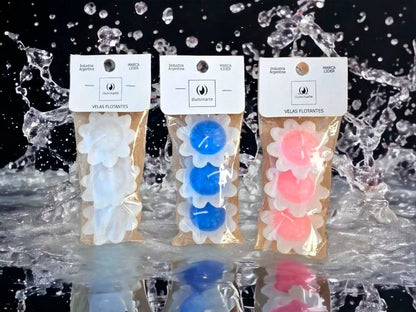 Vela Flotante x 3 velas de 2x6 cm - Velas Flotantes