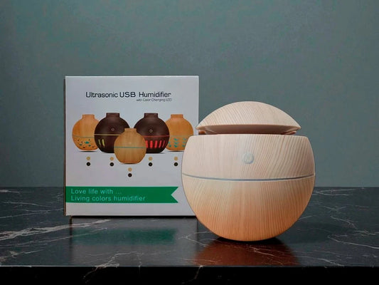 HUMIDIFICADOR ESFERA SIMIL MADERA 9.5CM