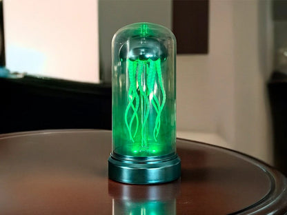 LAMPARA MEDUSA SONORA CON LUZ BASE AZUL
