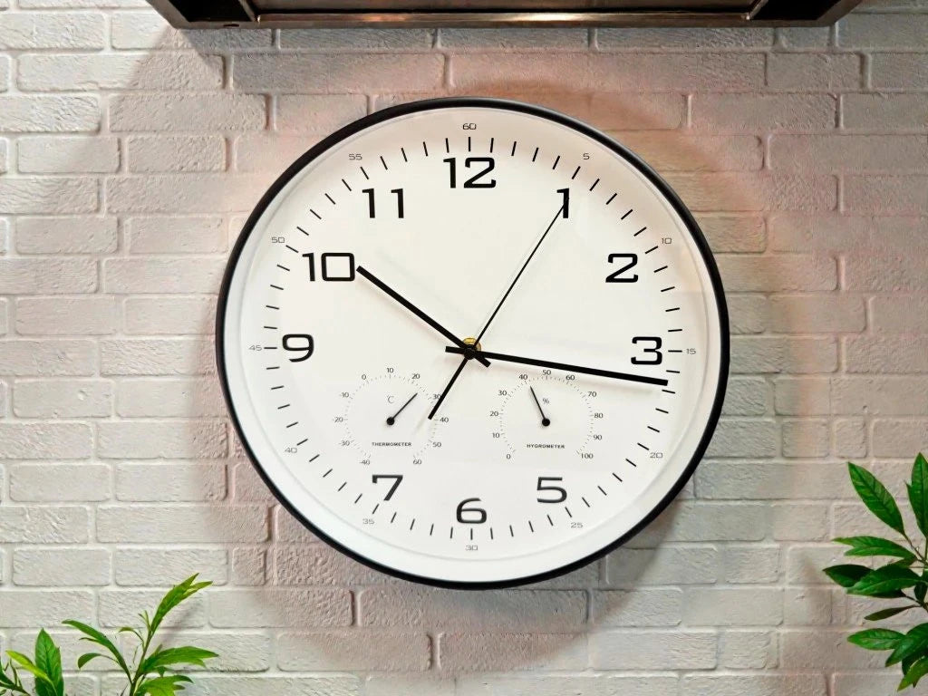 RELOJ DE PARED TEMP. Y HUMEDAD 30 CM