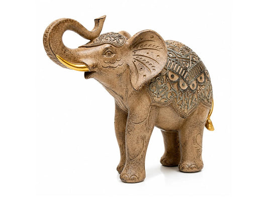 IMAGEN ELEFANTE RESINA ESTILO CEMENTO 18CM