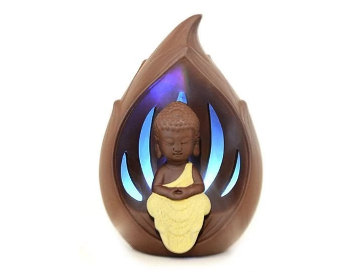 Cascada de Humo Niño Buda c/LED 17 cm (Importada)