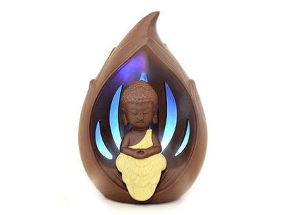 Cascada de Humo Niño Buda c/LED 17 cm (Importada)