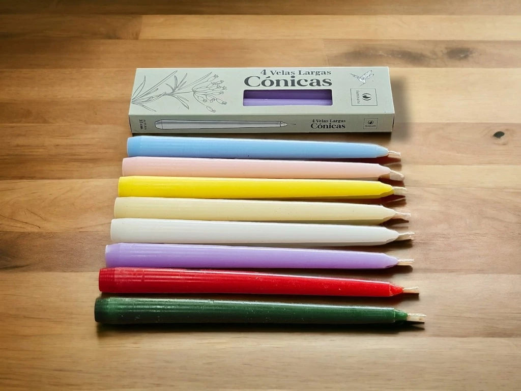 Velas cónicas largas 25cm x4