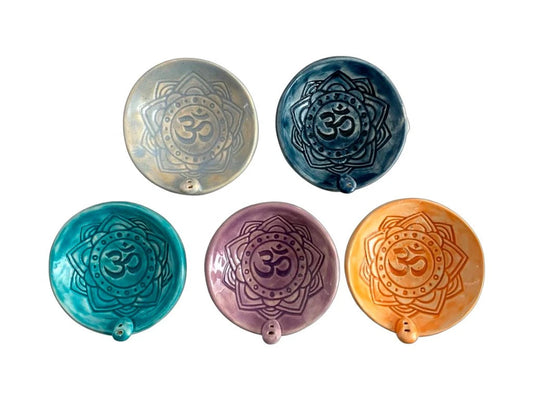 Porta Sahumero Circular Esmaltado Grande 10cm