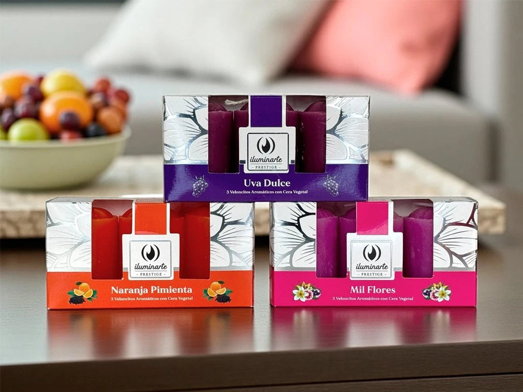 Veloncito Vintage: Caja x 3 - Velas Aromáticas de 3.5x3.5 cm