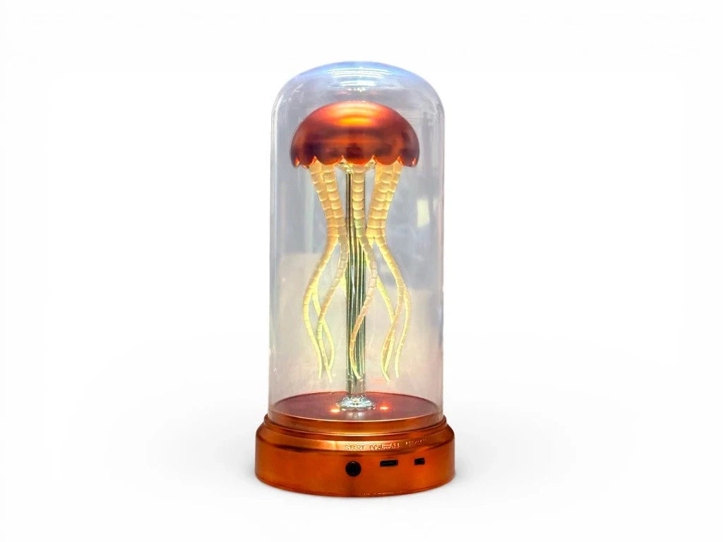 Medusa giratoria luminosa naranja