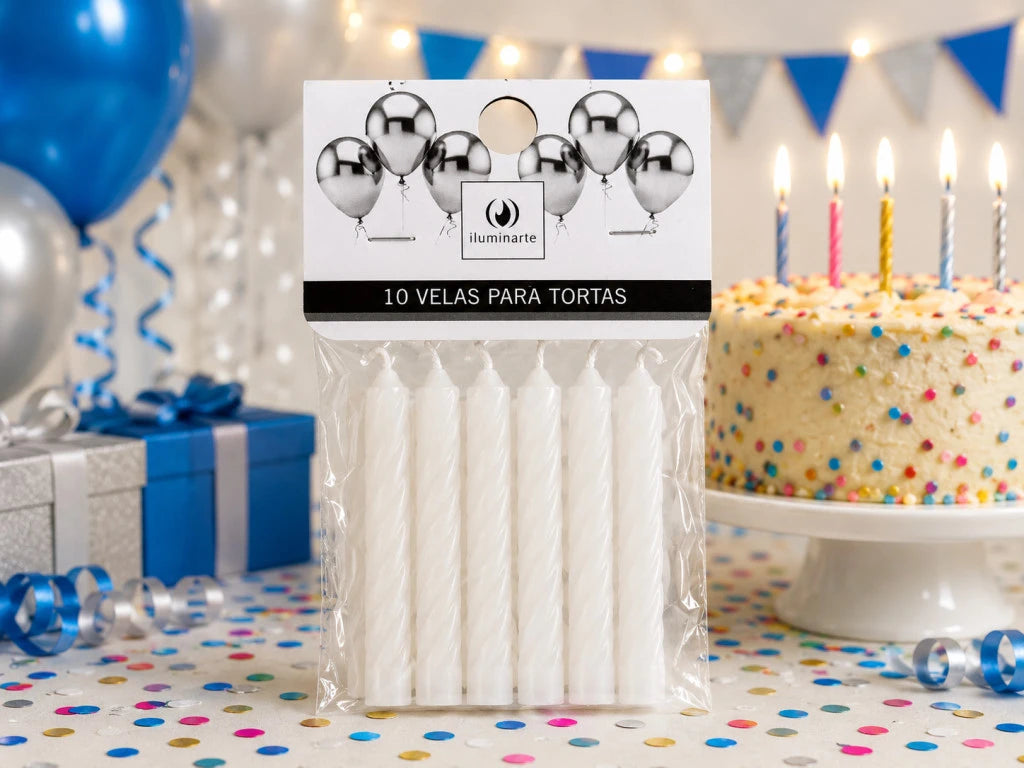 Velas de Cumpleaños: Pack de 10 unidades 8,5x1 cm