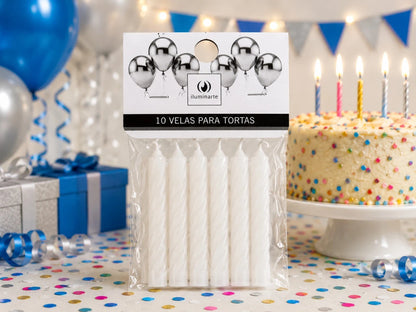 Velas de Cumpleaños: Pack de 10 unidades 8,5x1 cm