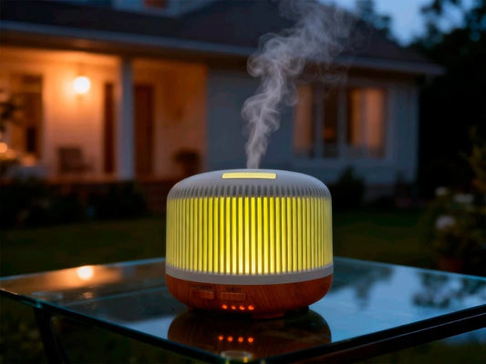 HUMIDIFICADOR RAYADO BLANCO BASE SIMIL MADERA SIN FILTRO