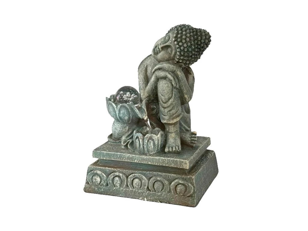 Fuente Buda Dormido con Luz 25 cm