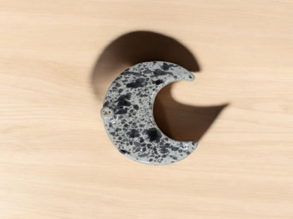 Porta Sahumerios Luna Esmaltado Cerámica Grande 10cm