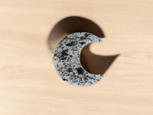 Porta Sahumerios Luna Esmaltado Cerámica Grande 10cm