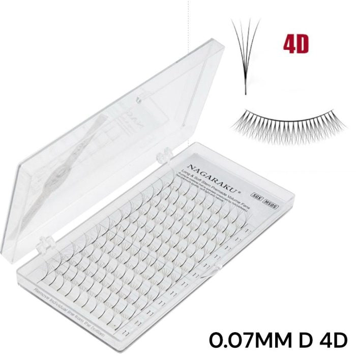 Extensiones Pestañas Nagaraku 4d Volumen Abanico Tecnologica