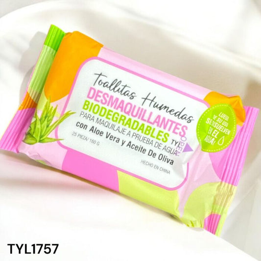 TOALLITAS HUMEDAS DESMAQUILLANTES BIODEGRADABLES X25 PIEZAS  THELMA&LOUISE