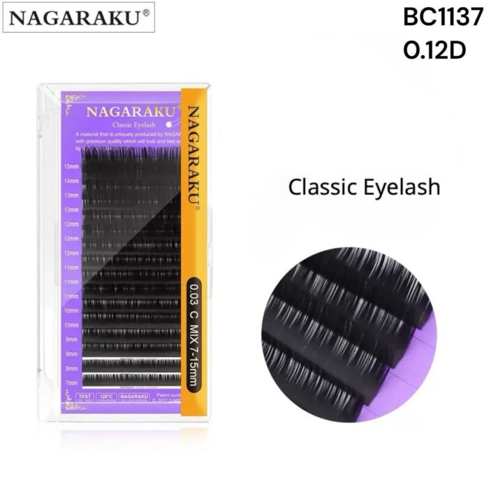 EXTENSIONES DE PESTAÑAS CLASICAS NAGARAKU 0.12D MEDIDA UNICA