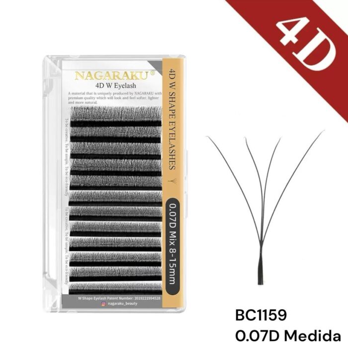 EXTENSIONES DE PESTAÑAS TECNOLOGICAS 4D W NAGARAKU 0.07D MEDIDA UNICA –